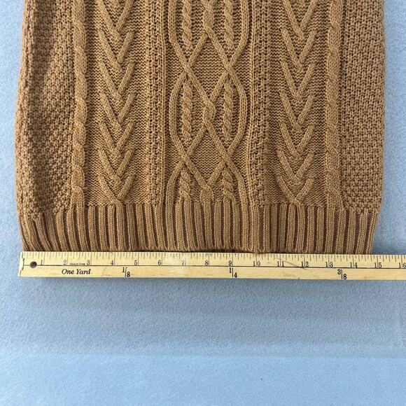 MAK Cable Knit Sweater Dress Long Sleeve Camel Color MK3451 - Picture 5 of 10